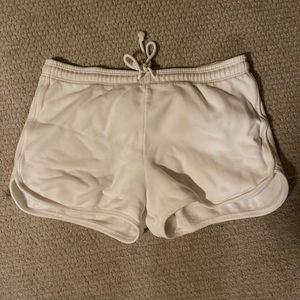 White reformation athletic shorts